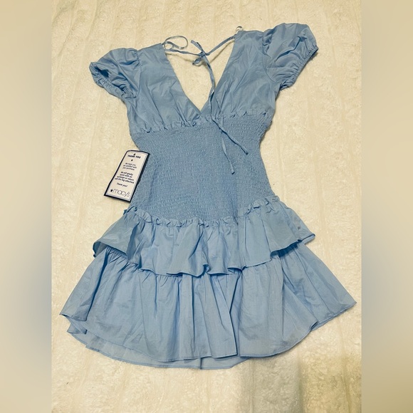 Macy's Light Blue Puff Sleeve Mini Dress💎💎 - Picture 10 of 14